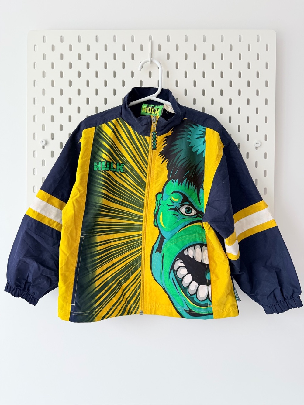 2003s Vintage Marvel Hulk windbreaker jacket kids size 4/5T full zip
